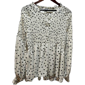 Rose + Olive women’s beautiful hearts 💕 blouse/top size XL GUC